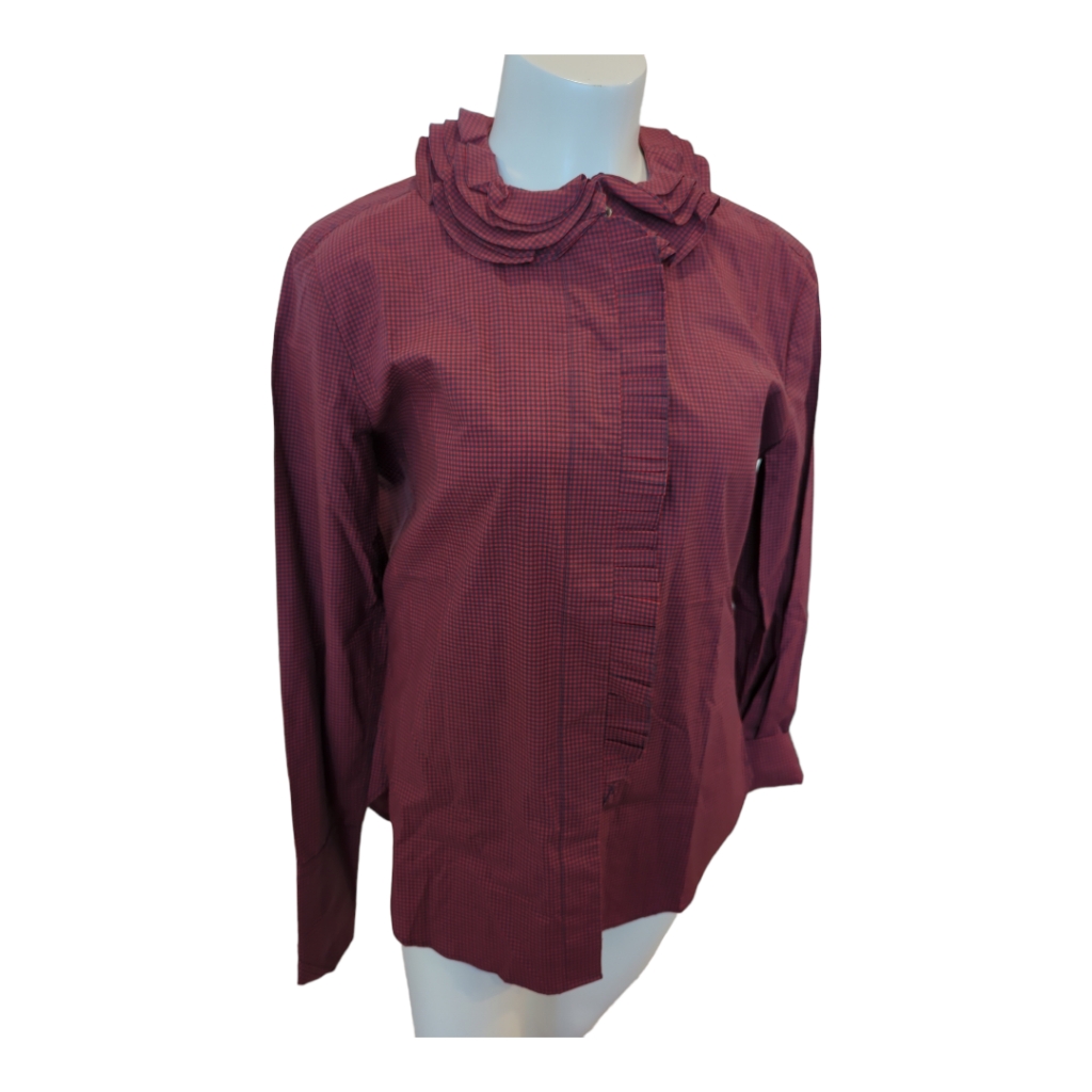 Isabel Marant Red And Black Plaid Dress Shirt